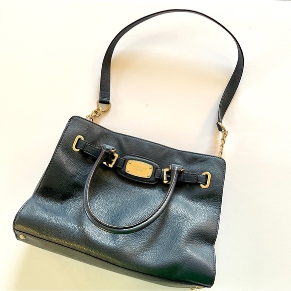 Michael Kors Handbags - Michael Kors Navy Blue Hamilton Satchel Purse